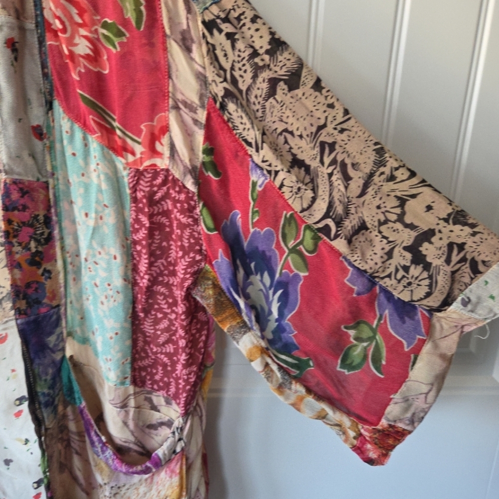 Young Threads Patchwork Boho Topper Kimono Small … - image 2